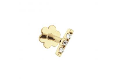 Jackie Gold arany fülpircing  fehér topázzal