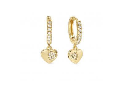 Nomination Petite Sparkle szív aranyozott ezüst fülbevaló 242305-006