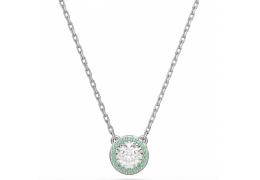 Swarovski Constella ezüst színű nyaklánc zöld kövekkel