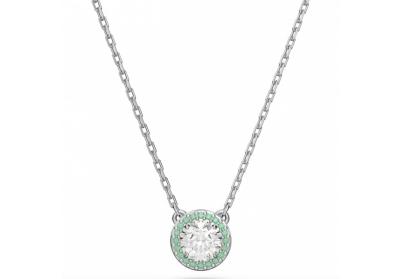 Swarovski Constella ezüst színű nyaklánc zöld kövekkel