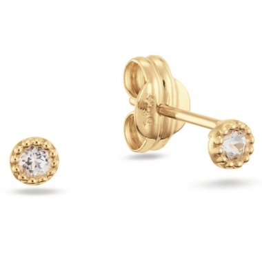 Jackie Gold arany fülbevaló fehér topázzal