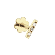 Jackie Gold arany fülpircing  fehér topázzal