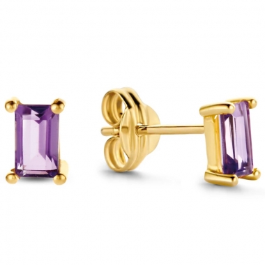Jackie Gold lila köves arany fülbevaló