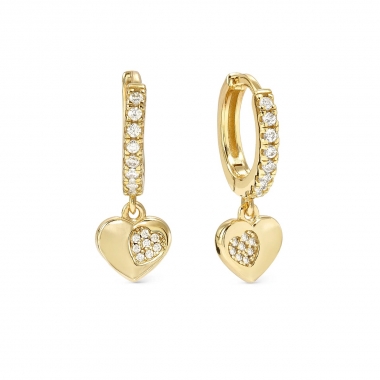 Nomination Petite Sparkle szív aranyozott ezüst fülbevaló 242305-006
