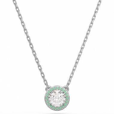 Swarovski Constella ezüst színű nyaklánc zöld kövekkel