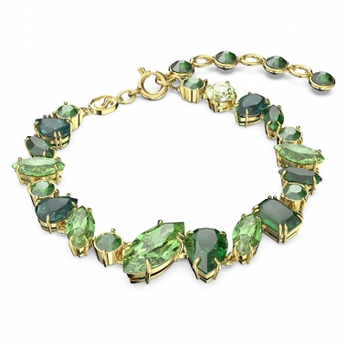 Swarovski Gema karkötő zöld kristályokkal