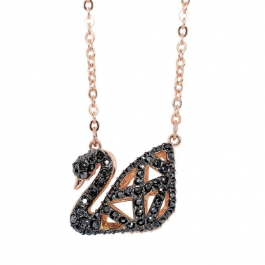 Swarovski nyaklánc fekete hattyúval - 5281275