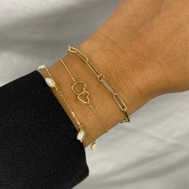Jackie Gold Dupla szív aranykarkötő