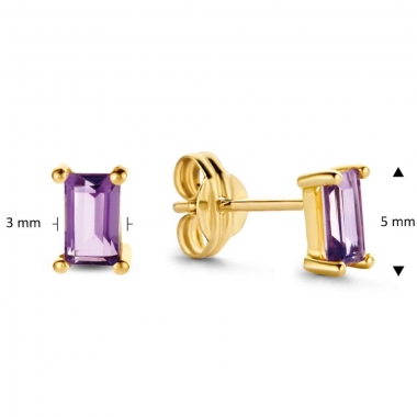 Jackie Gold lila köves arany fülbevaló
