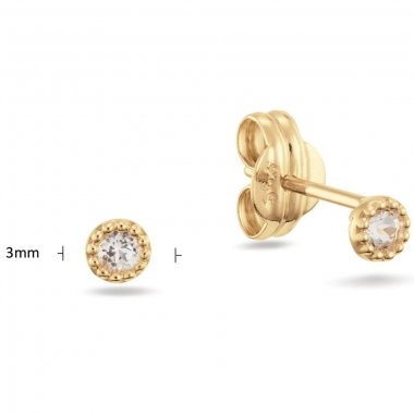 Jackie Gold arany fülbevaló fehér topázzal