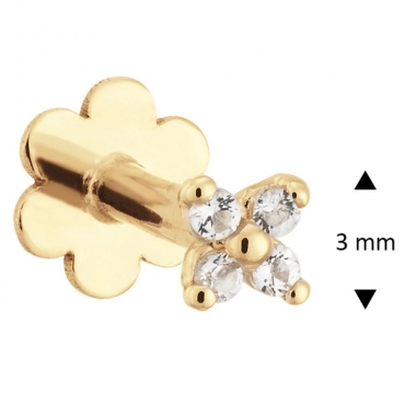 Jackie Gold virág alakú arany fülpiercing