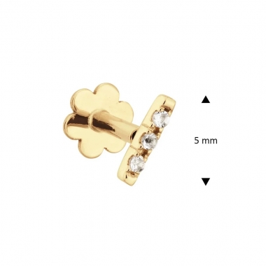 Jackie Gold arany fülpircing  fehér topázzal