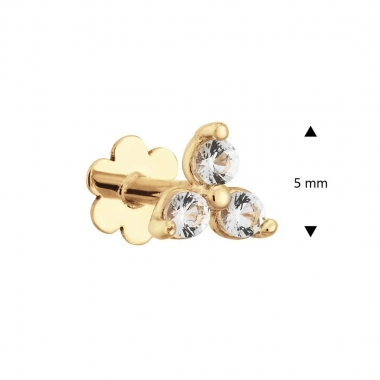 Jackie Gold tripla topáz arany fülpiercing