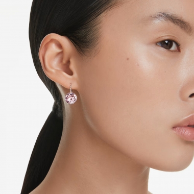 Swarovski Bella fülbevaló rózsaszín kristállyal