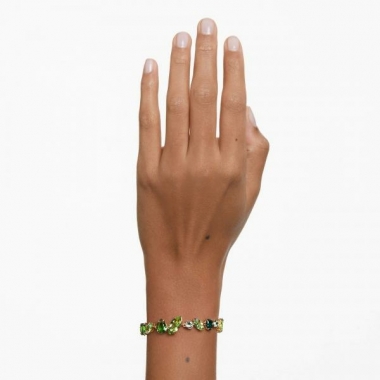 Swarovski Gema karkötő zöld kristályokkal